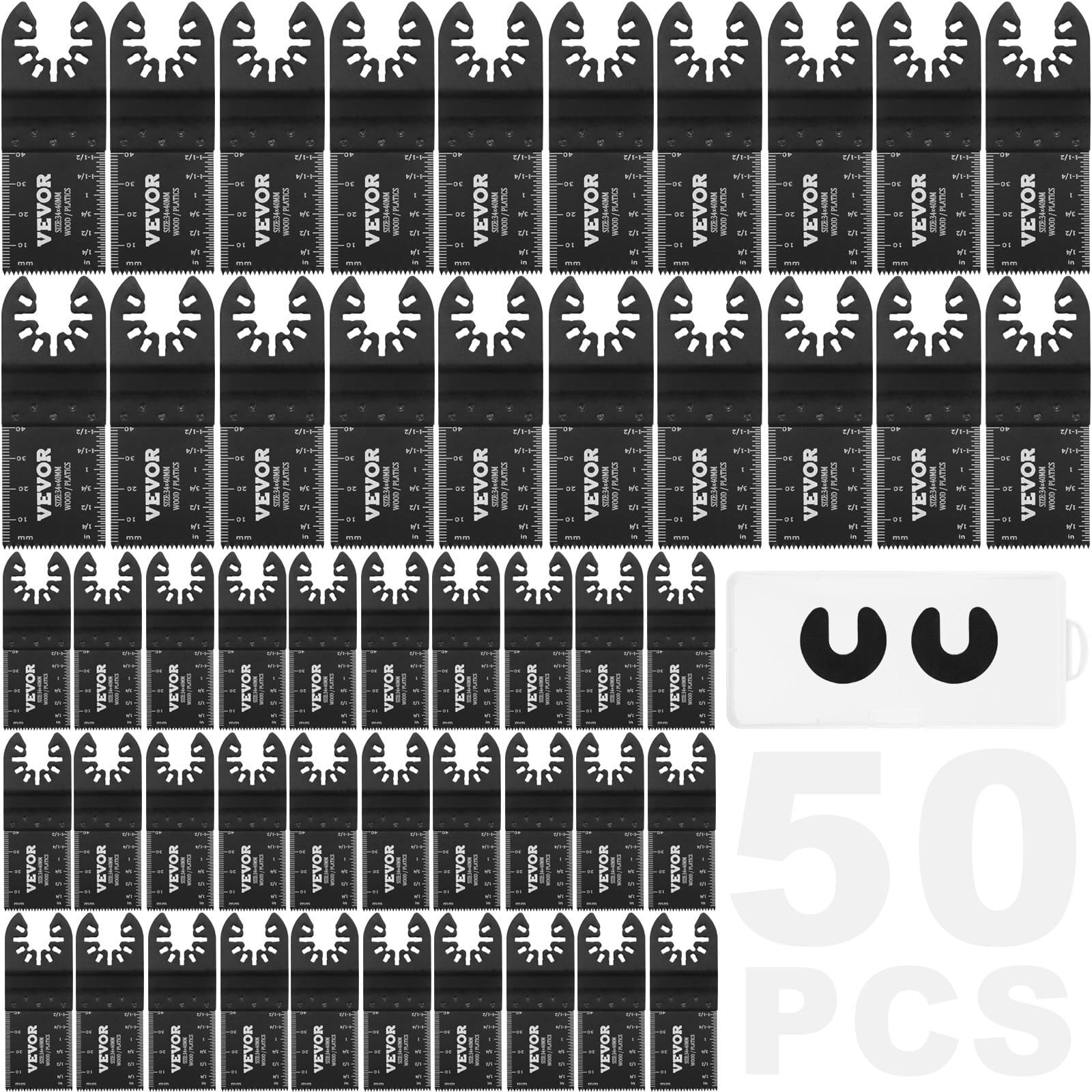 50PCS Oscillating Saw Blades, Universal Quick Release Oscillating Saw Blades, Multitool Tool Blades for Wood Plastic Aluminum, Fit Dewalt Bosch Milwaukee Hitachi Chicago Craftsman