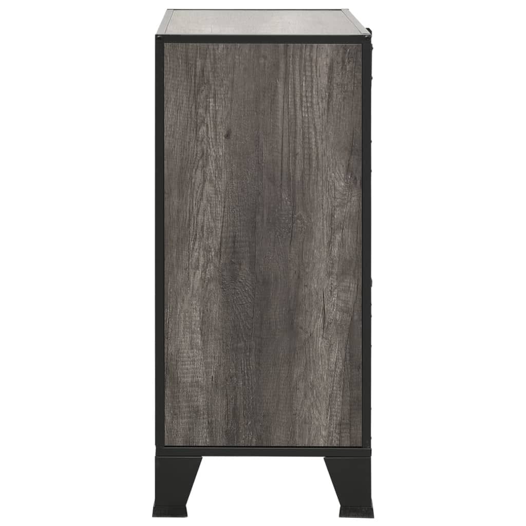 Storage Cabinet Gray 28.3"x14.2"x32.3" Metal and MDF