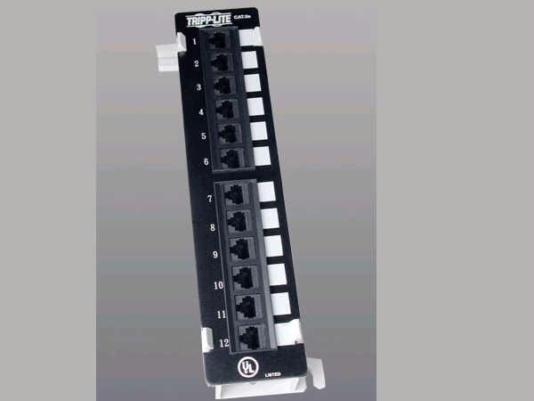 Eaton tripp lite series 12-port wall-mount cat5e patch panel, 568b, rj45 etherne