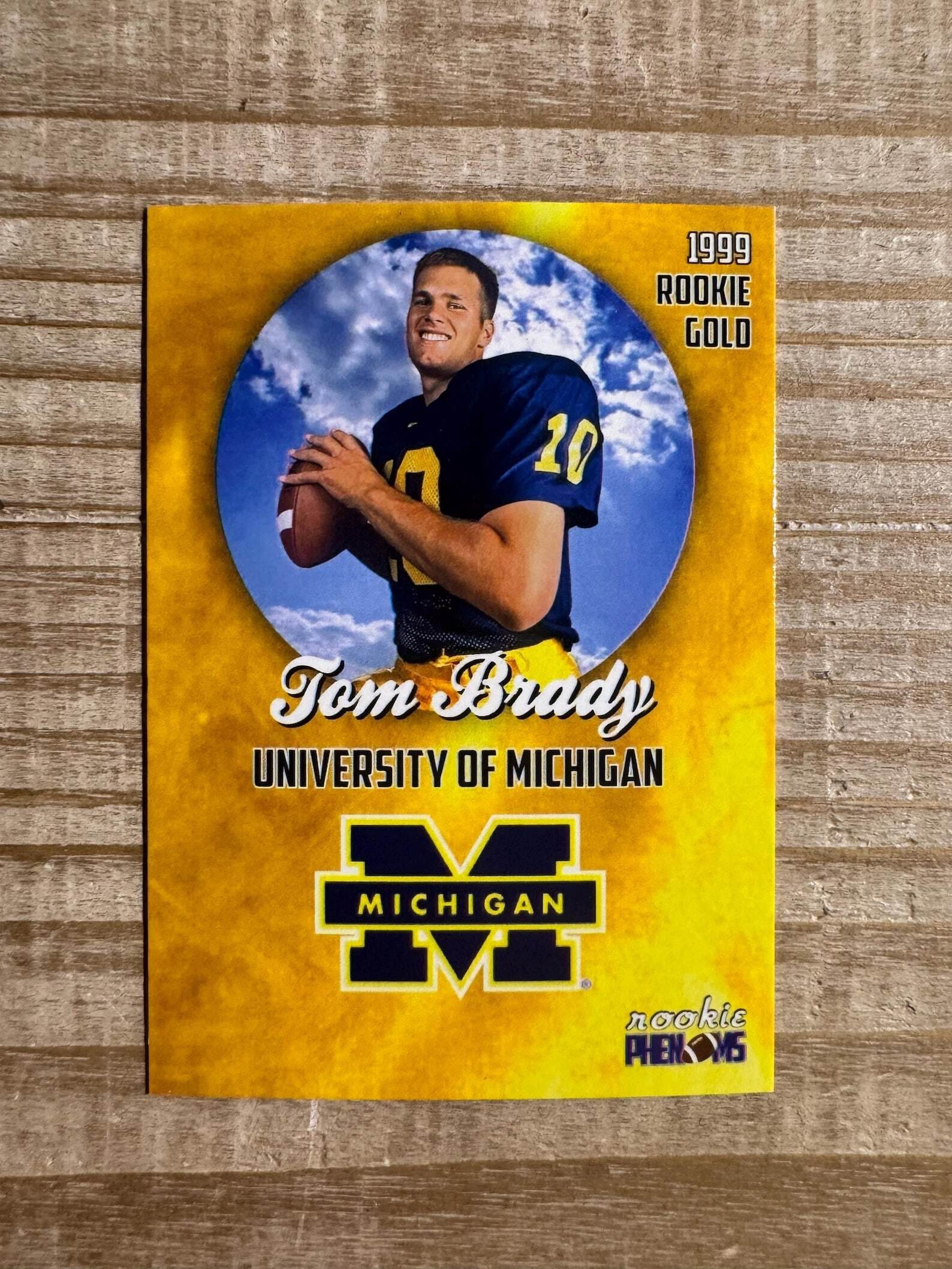 Tom Brady 1999 Gold Rookie College Football Card - Michigan Wolverines