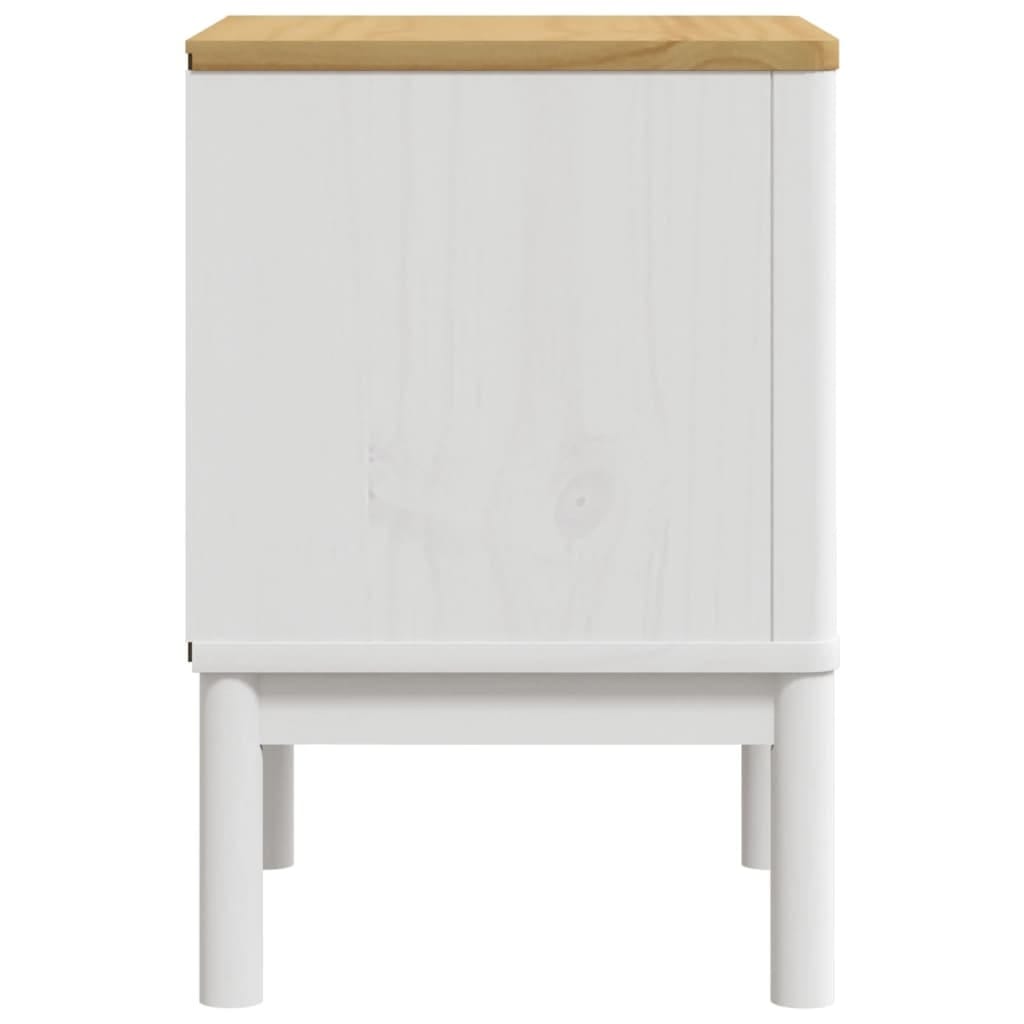 Bedside Cabinet FLORO White 17.7"x15.4"x22.4" Solid Wood Pine