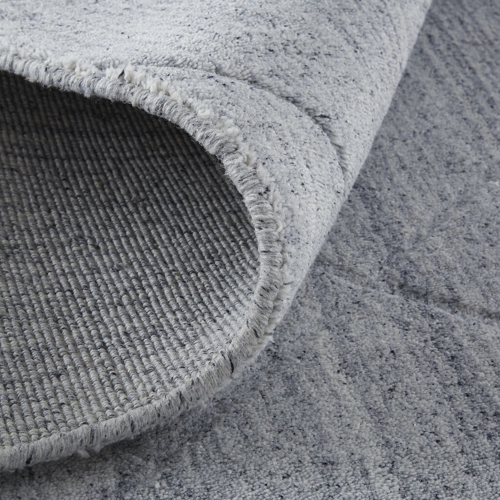 8' X 10' Gray And Silver Striped Hand Woven Area Rug