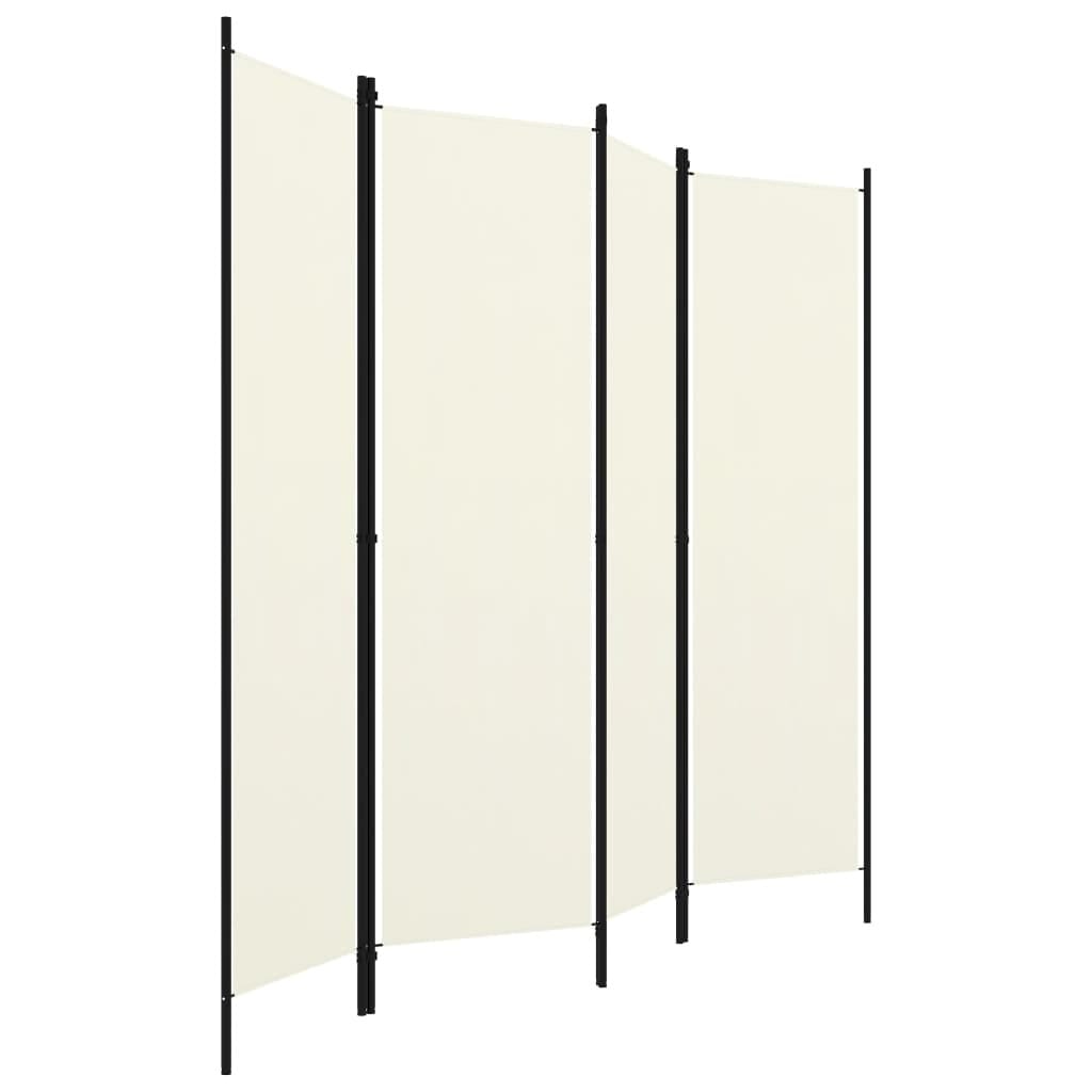 4-Panel Room Divider White 78.7"x70.9