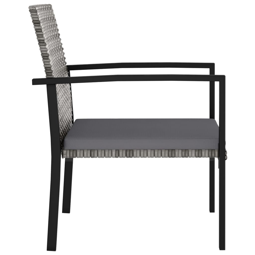 7 Piece Patio Dining Set Poly Rattan Gray