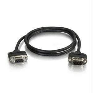 6ft serial rs232 db9 null modem cable with low profile connectors m/f - in-wall