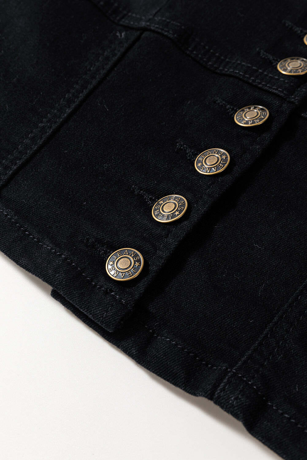 Black Acid Wash Buttoned Cropped Slim Denim Tank Top