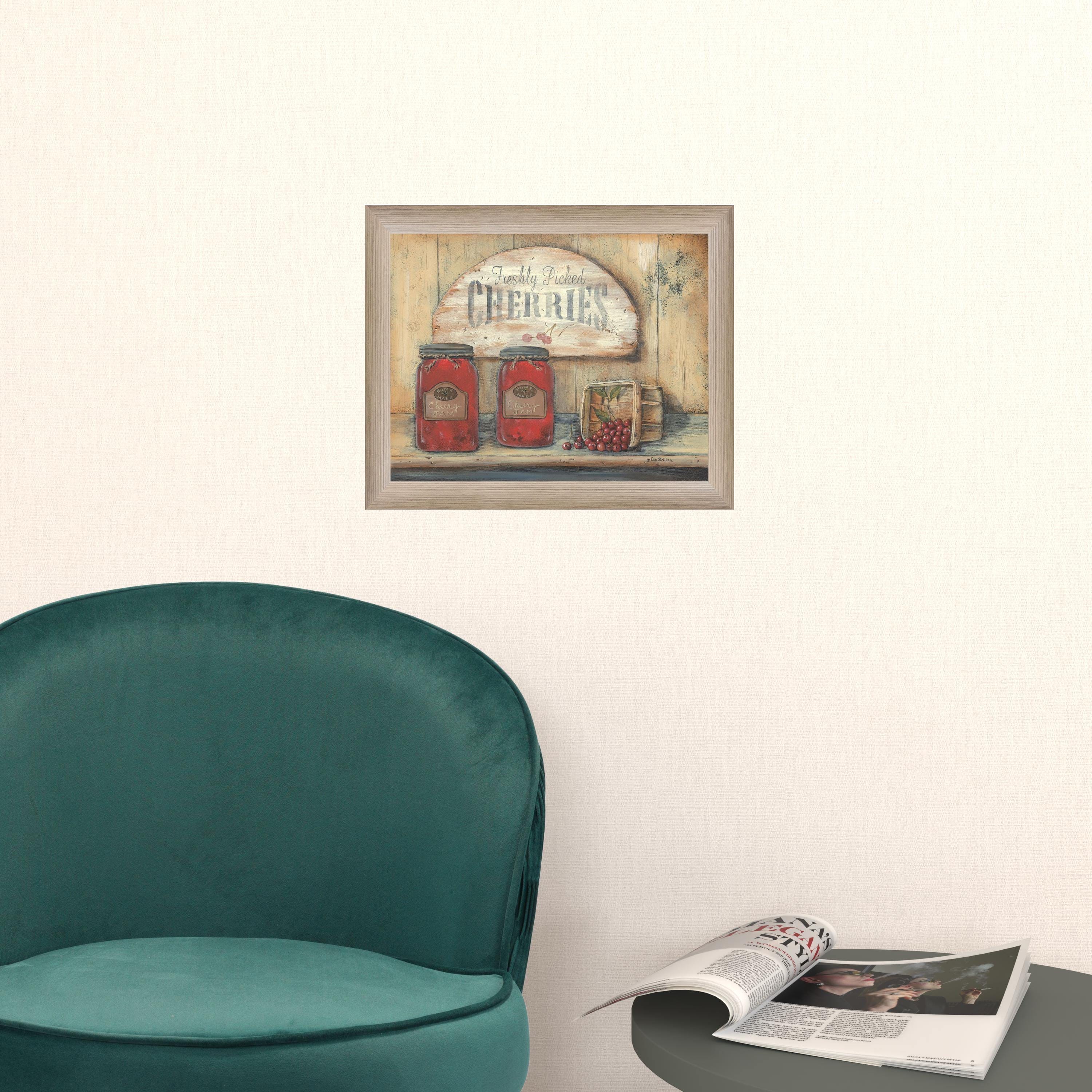 CHERRY JAM 1 Brown Framed Print Wall Art