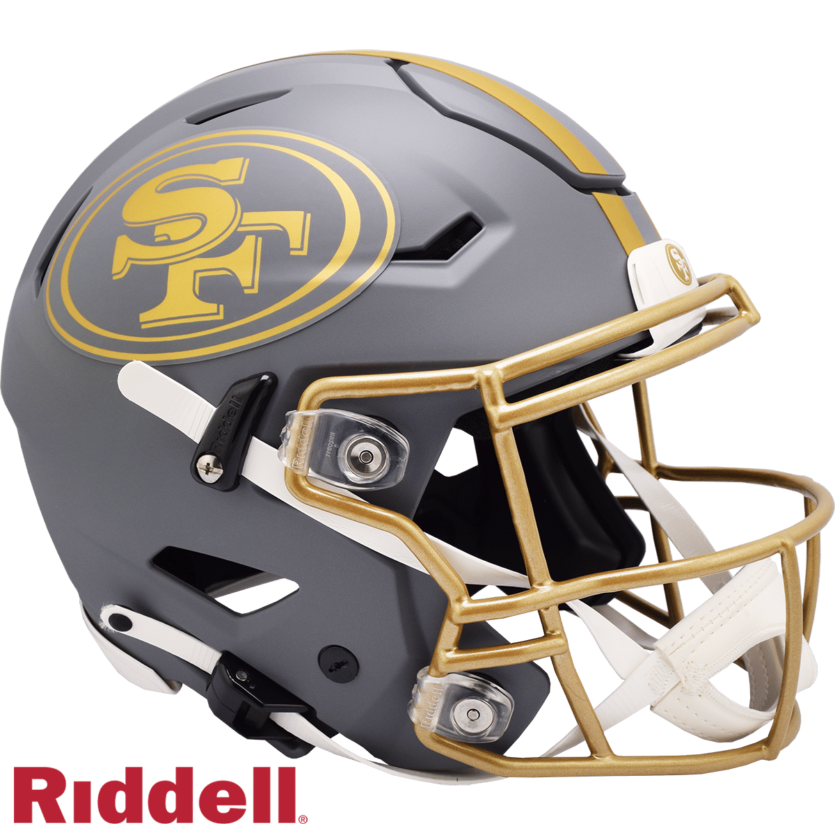 San Francisco 49ers Helmet Riddell Authentic Full Size SpeedFlex Style Slate Alternate