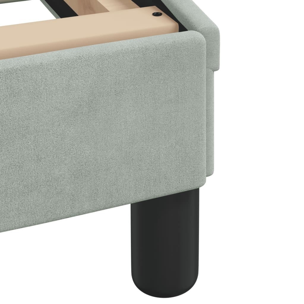 Bed Frame "Dover" Light Gray 59.8"x79.9" Velvet