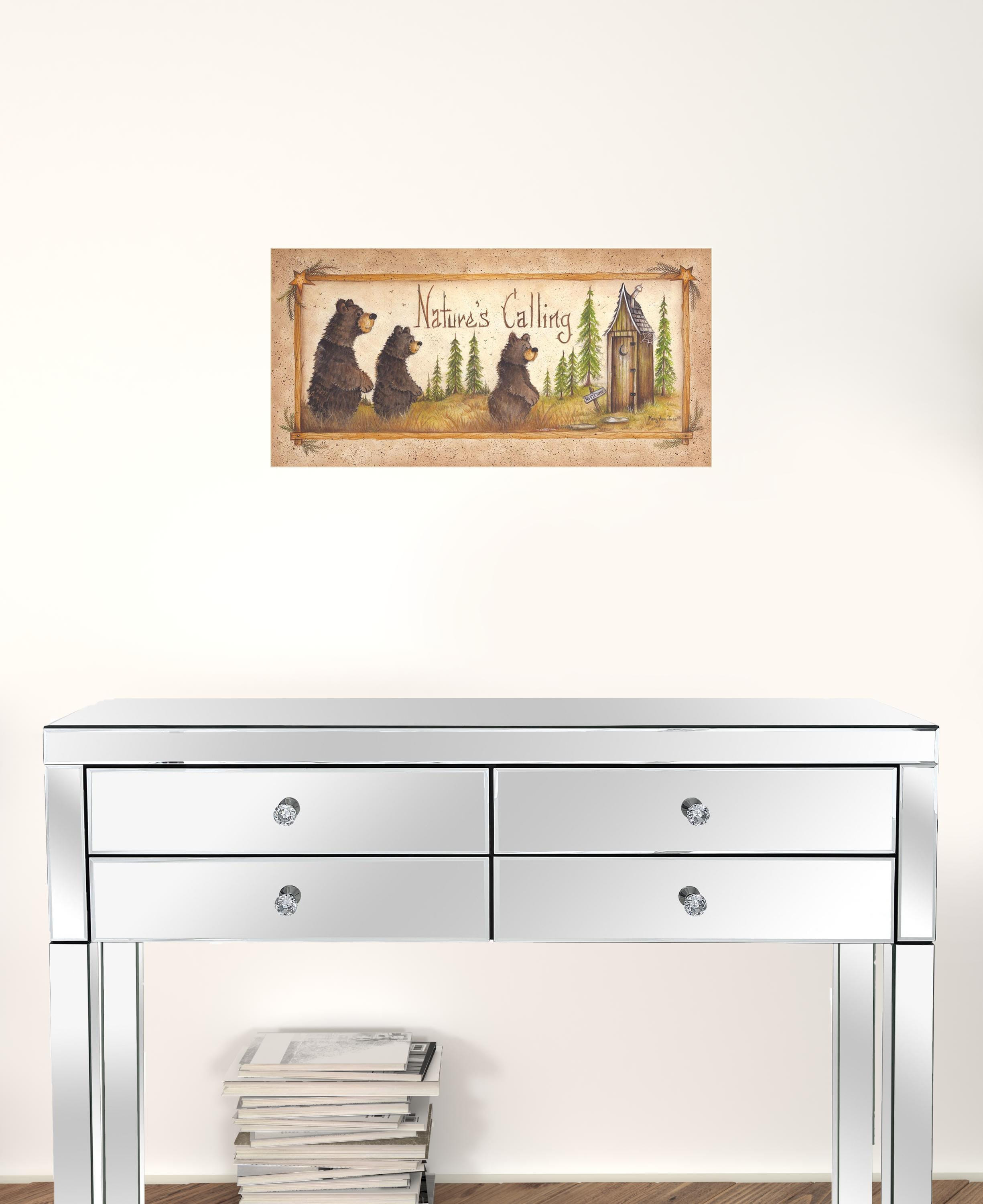 Natures Calling 2 White Framed Print Bathroom Wall Art