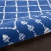 6' X 9' Navy Blue Geometric Berber Area Rug