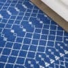 6' X 9' Navy Blue Geometric Berber Area Rug