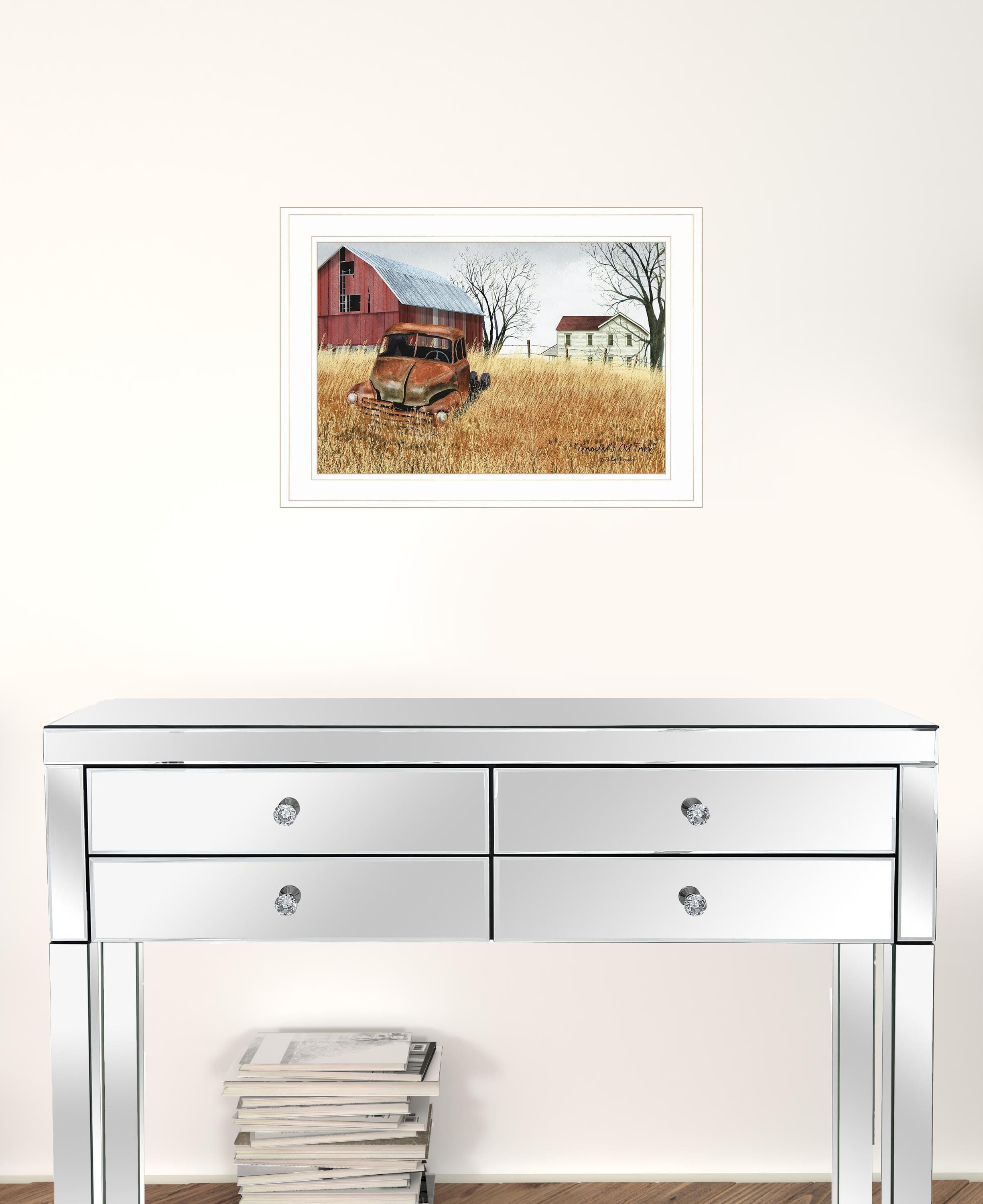 Granddads Old Truck 6 White Framed Print Wall Art