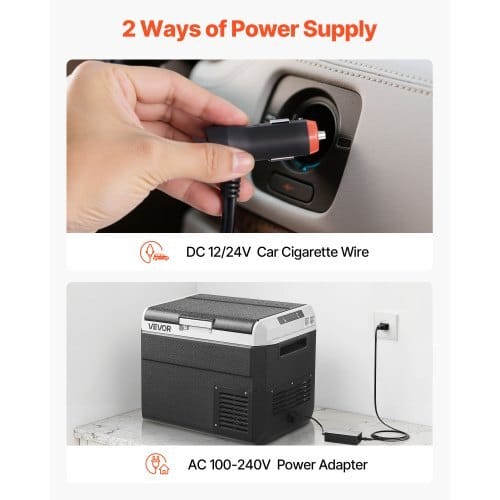 12 Volt Car Refrigerator, 31.7QT/30L Car Fridge, Portable Electric Cooler with -4?„‰~68?„‰ Adjustable Temperature, 12/24V DC and 100- 240V AC Compressor Freezer for Outdoor, Camping, Travel, RV