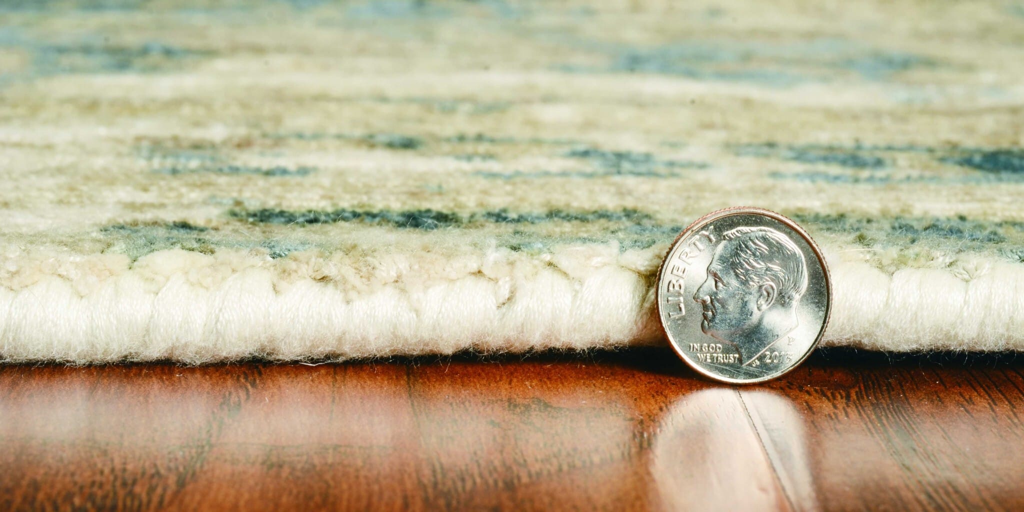 3' X 5' Beige and Blue Floral Area Rug