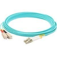 Addon 50m sc to lc aqua om3 duplex ofnr (riser-rated) fiber patch cable