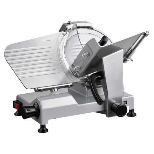 10" Commercial Meat Slicer, 240W Electric Deli Food Slicer with Carbon Steel Blade, Built-In Sharpener & 0-0.47" Adjustable Thickness for Frozen Meat, Ham, Baguett, Steak, UL Approved
