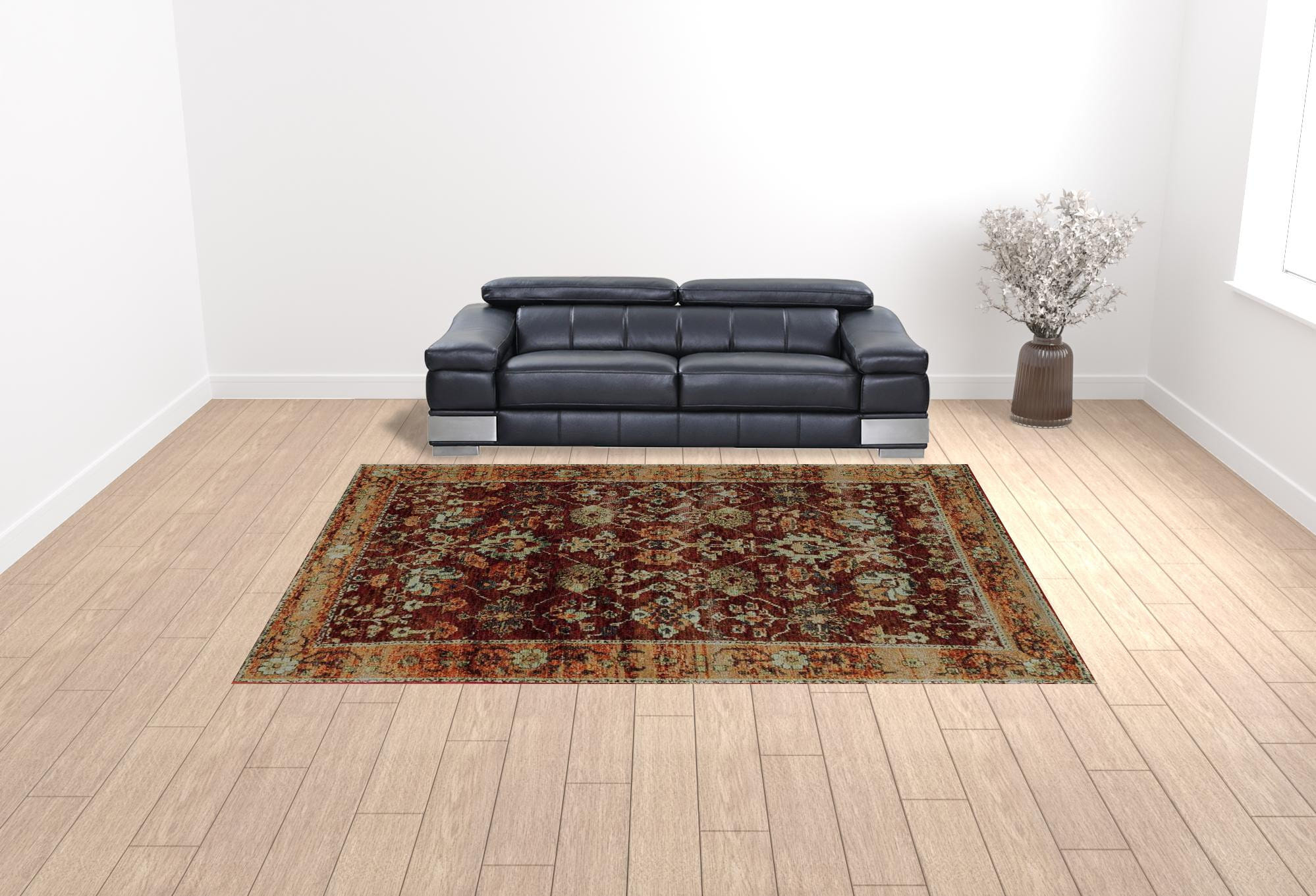 10' X 13' Red and Gold Oriental Power Loom Area Rug