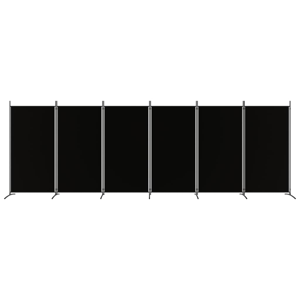 6-Panel Room Divider Black 204.7"x70.9" Fabric