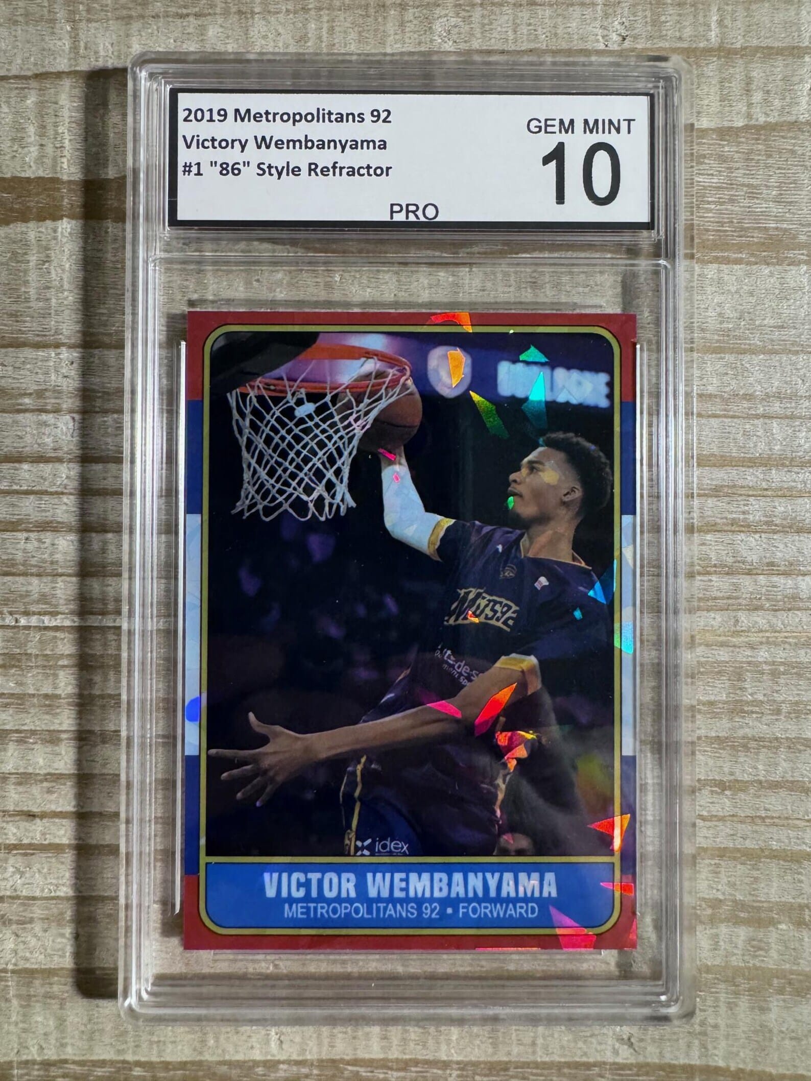 Victor Wembanyama 2019 Metropolitans 98 "86" Style Rookie Refractor  - Graded PRO Gem Mint 10