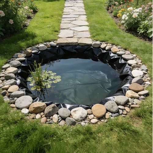 8 x 10 ft Pond Liner, 45 Mil Thickness, EPDM Rubber Material Fish Pond Liner for Outdoor Ponds, Easy to Cut, Durable & Leakproof, for Water Garden, Waterfall, Fishpond, Koi, Fountains, Black
