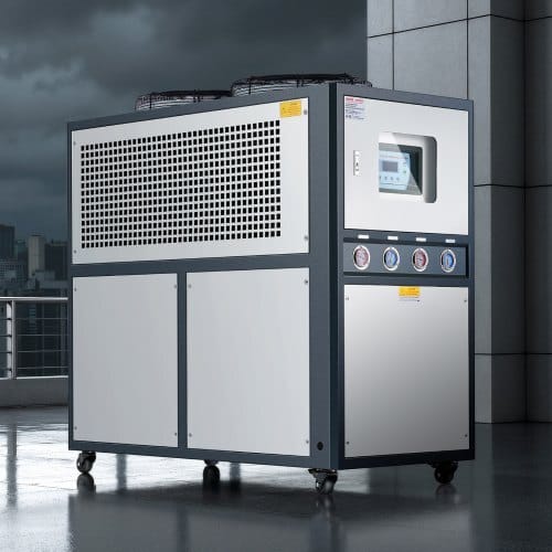 Air-Cooled Water Chiller, 12.3 HP, Industrial Water Chiller with 30,240 Kcal/h Cooling Capacity, Dual Compressor, 37 Gal Large Tank, LED Display, Cooler for Cooling Water, Not Air Conditioner