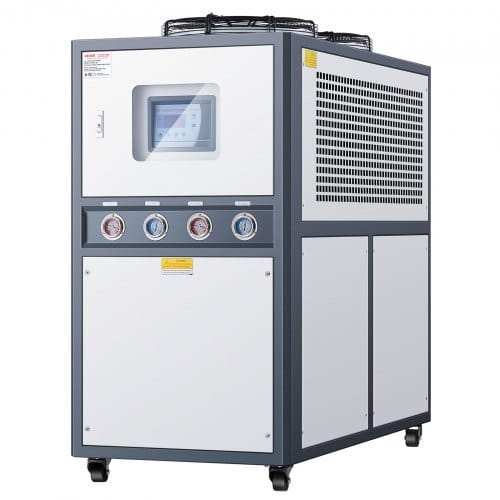 Air-Cooled Water Chiller, 12.3 HP, Industrial Water Chiller with 30,240 Kcal/h Cooling Capacity, Dual Compressor, 37 Gal Large Tank, LED Display, Cooler for Cooling Water, Not Air Conditioner