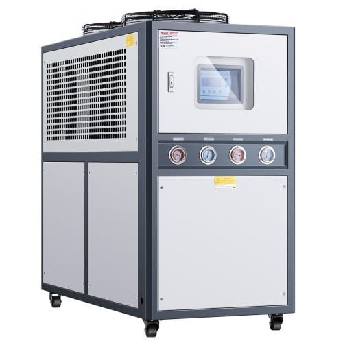 Air-Cooled Water Chiller, 12.3 HP, Industrial Water Chiller with 30,240 Kcal/h Cooling Capacity, Dual Compressor, 37 Gal Large Tank, LED Display, Cooler for Cooling Water, Not Air Conditioner