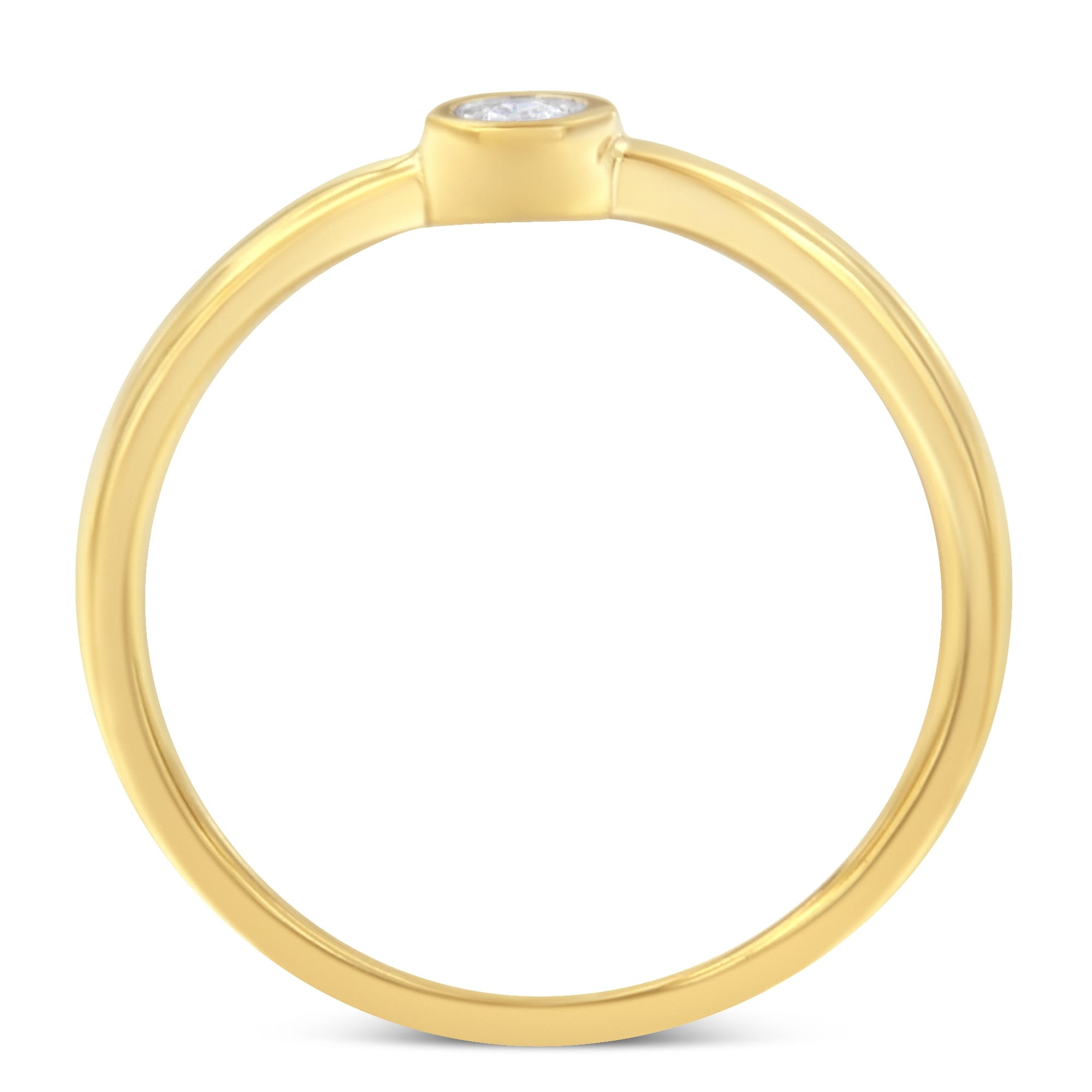 14K Yellow Gold Plated .925 Sterling Silver Miracle Set Diamond Ring (1/20 Cttw, J-K Color, I1-I2 Clarity) - Size 8