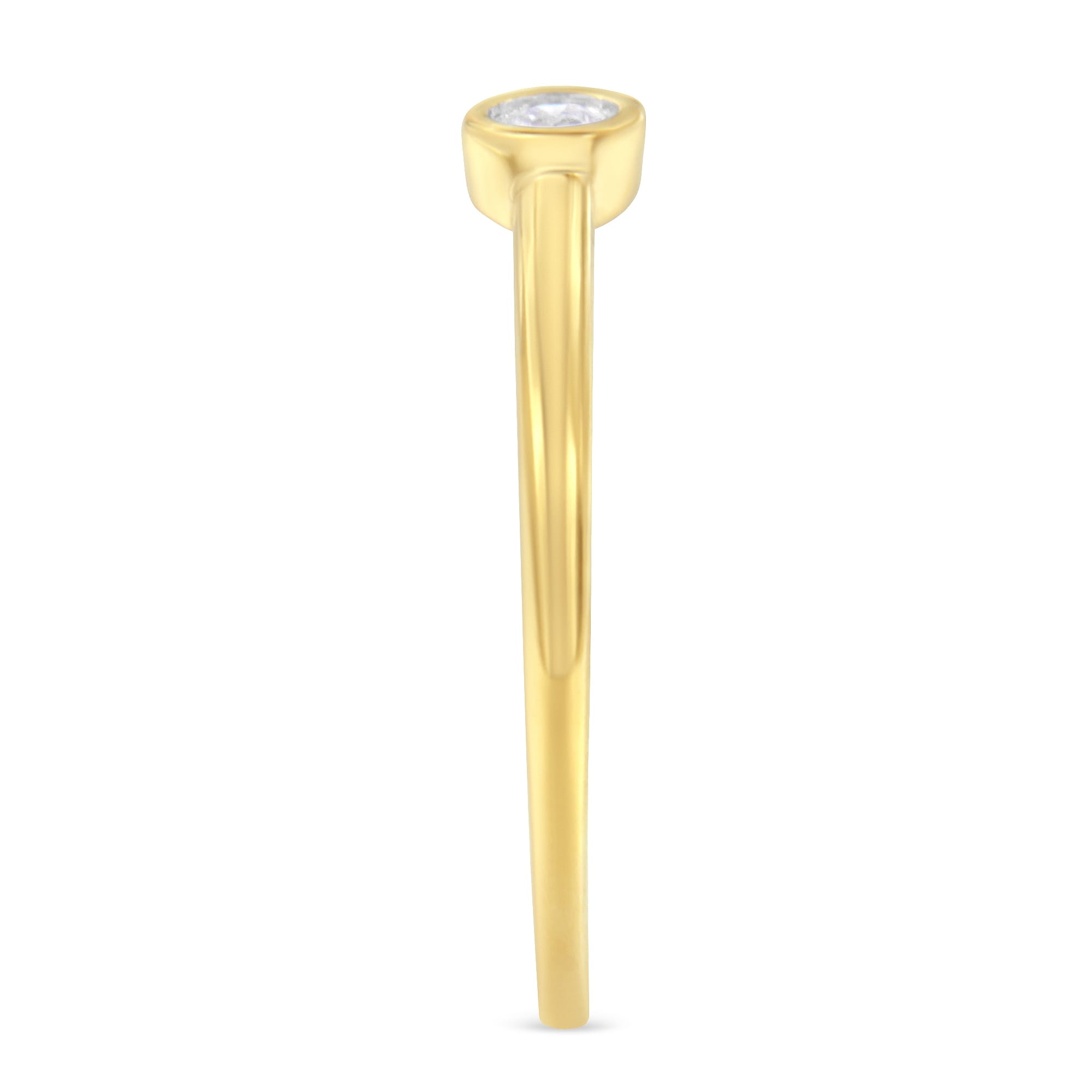 14K Yellow Gold Plated .925 Sterling Silver Miracle Set Diamond Ring (1/20 Cttw, J-K Color, I1-I2 Clarity) - Size 8