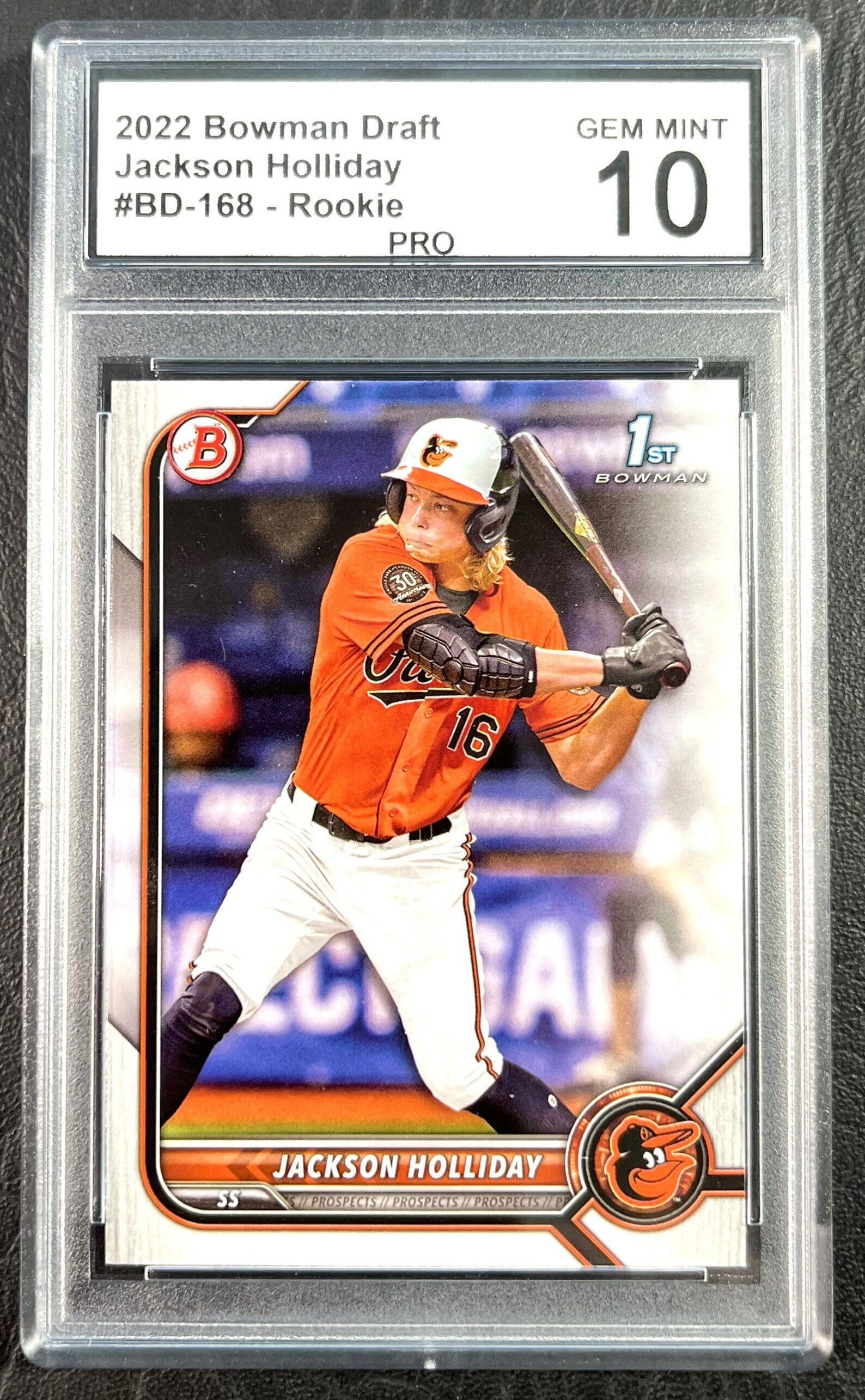 2022 Bowman Draft #BD-168 Jackson Holliday Rookie - Graded PRO Gem Mint 10