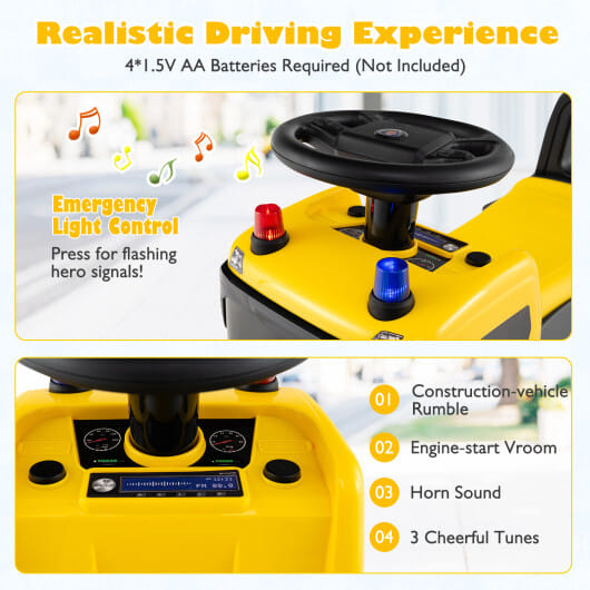 Kids Ride On Push Car Licensed SCANIA Truck Toy with Steering Wheel and Music-Yellow - Color: Yellow