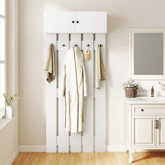 Entryway Wall Coat Rack Wall Mounted Coat Clothes Rack-Rustic Brown