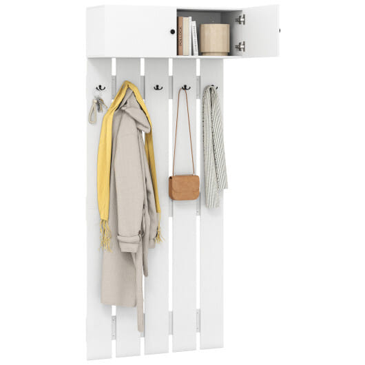 Entryway Wall Coat Rack Wall Mounted Coat Clothes Rack-Rustic Brown