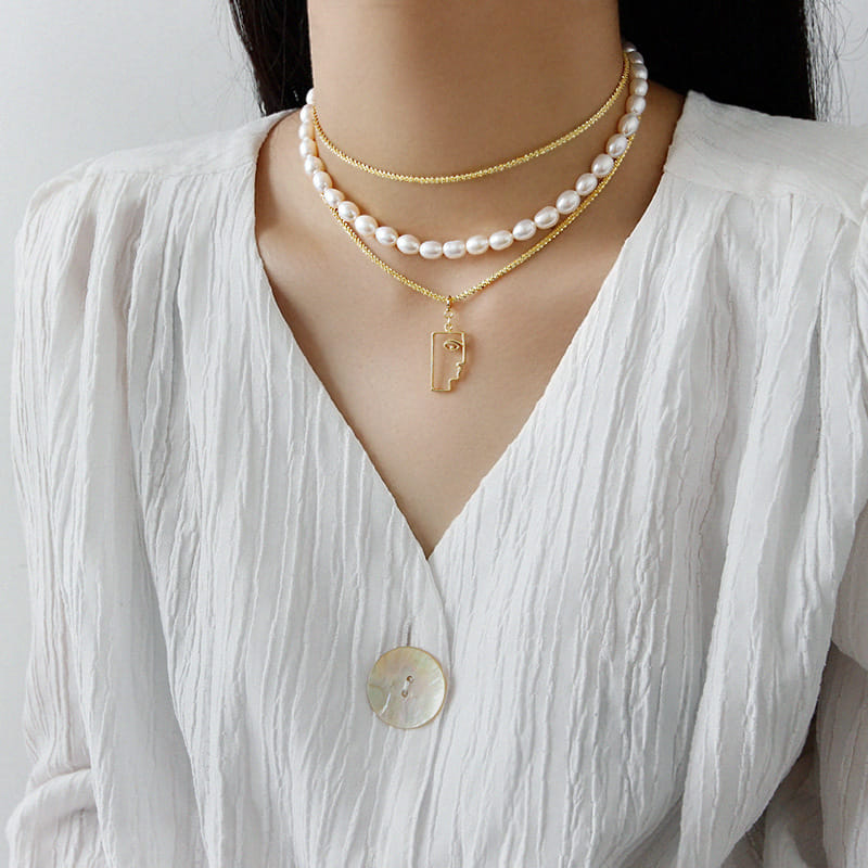 Simple Nugget Crisscross 925 Sterling Silver Necklace