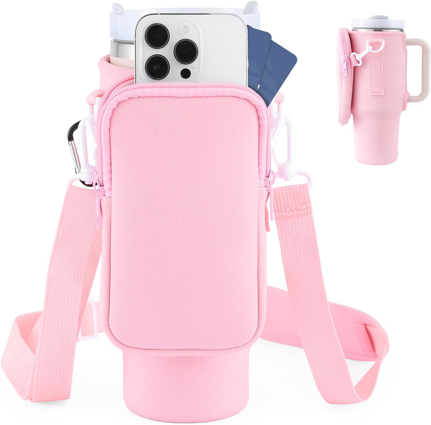 Water Bottle Carrier Bag With Simple Adjustable Strap For Outdoor Walking