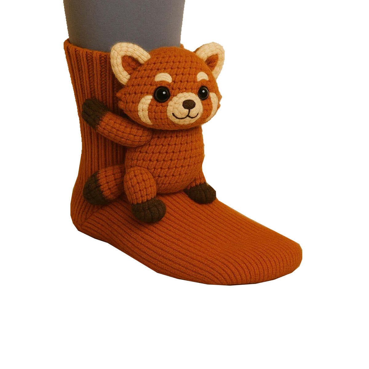 Color: RACCOON - Whimsy Cozy Cute 3D Animal Faces Huggy Socks Adorably Warm and Ultra-Soft