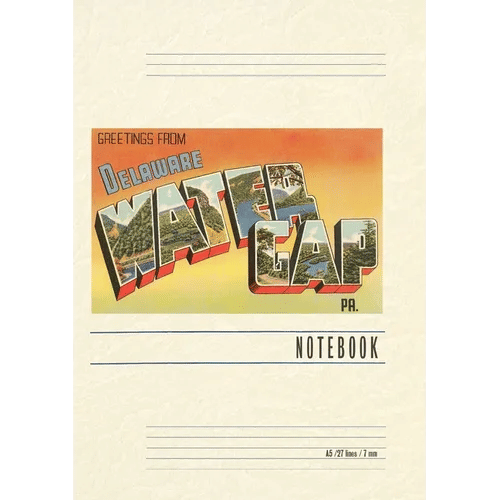 Vintage Lined Notebook Greetings from Delaware, Water Gap, Pennsylvania - Paperback