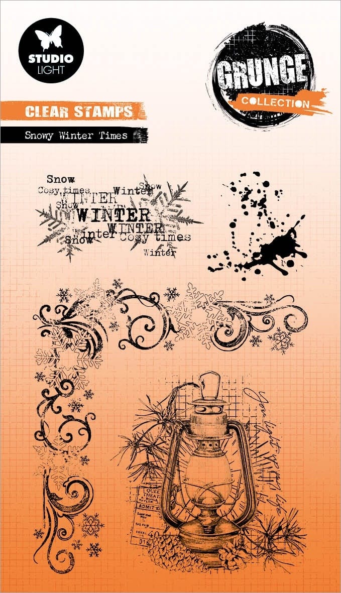 Studio Light Grunge Clear Stamp-Nr. 682, Snowy Winter Times (Pack of 2)