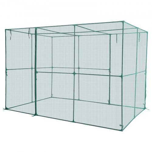 Crop Cage, 9.5 x 6.36 x 6.36 ft Plant Protection Tent with Zippered Door, Wind-Resistant Tall Crop Cage, Easy to Install, Outdoor Raised Bed Cover, Tomato Plant Netting for Garden Patio Lawn