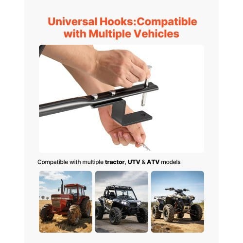 Tow-Behind Spreader, 9.8 ft Spreading Width, Broadcast Spreader with 10" All-Terrain Tires, 85 lbs Capacity Hopper, Adjustable Flow Control, Lawn Spreaders for Seed Fertilizer Ice Melt