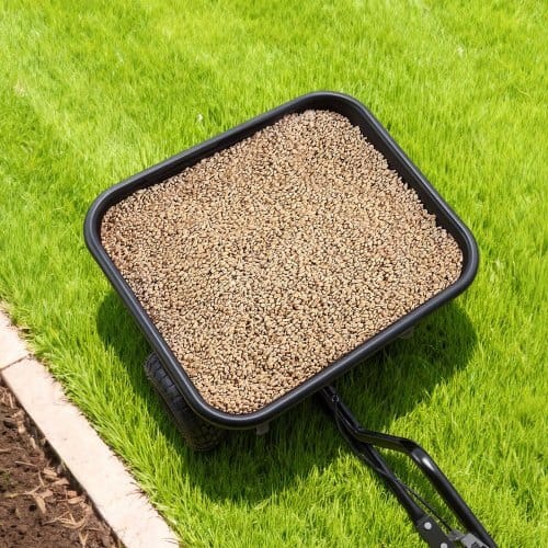 Tow-Behind Spreader, 9.8 ft Spreading Width, Broadcast Spreader with 10" All-Terrain Tires, 85 lbs Capacity Hopper, Adjustable Flow Control, Lawn Spreaders for Seed Fertilizer Ice Melt