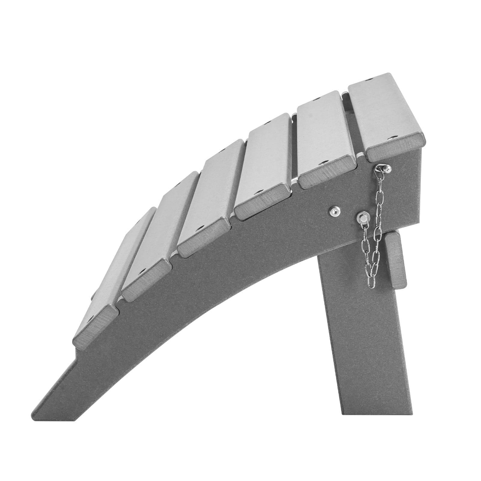 Adirondack Ottoman, 16.9L x 18.9W x 13H Inch HDPE Plastic Folding Adirondack Ottoman, Weather-Resistant Foot Rest for Adirondack Chair, Widely Used for Outside Porch Pool Lawn Backyard, Gray
