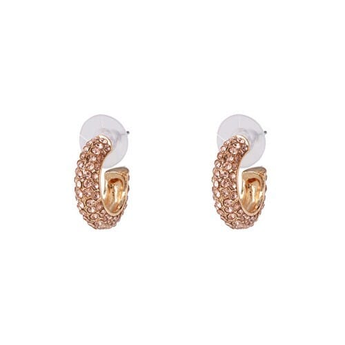 Candy Color Beads Attached Korean Fashion Women Hoop Earrings - Light Pink