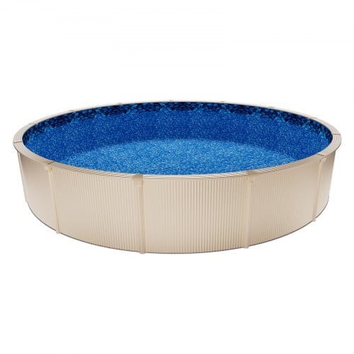 24ft Pool Liner, Round Overlap Swimming Pool Liner for 52 in Wall Height, Premium Vinyl, Easy Install with Leak-Proof Patches, Designed for Steel Sided Above-Ground,Outdoor, Boulder Swirl
