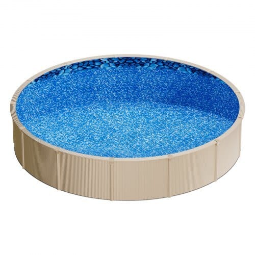 24ft Pool Liner, Round Overlap Swimming Pool Liner for 52 in Wall Height, Premium Vinyl, Easy Install with Leak-Proof Patches, Designed for Steel Sided Above-Ground,Outdoor, Boulder Swirl