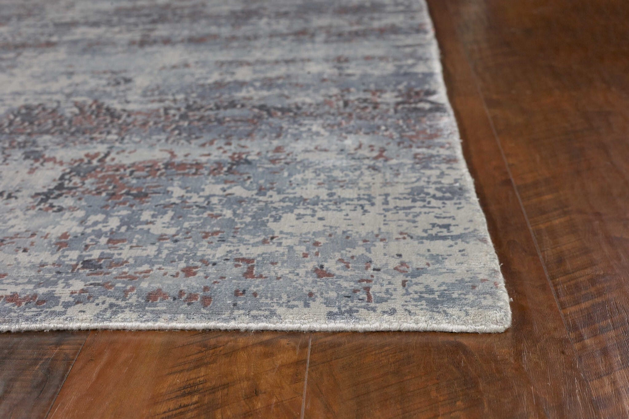 3' X 5' Slate Gray Abstract Hand Loomed Area Rug