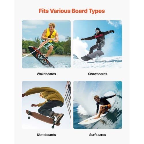 Surfboard Wall Mount, 4 Tiers Horizontal Surfboard Rack for Storage and Display, Adjustable Height Metal Board Stand Organizer, Surf Board Holder for Snowboards, Kiteboards, Shortboard, Skis