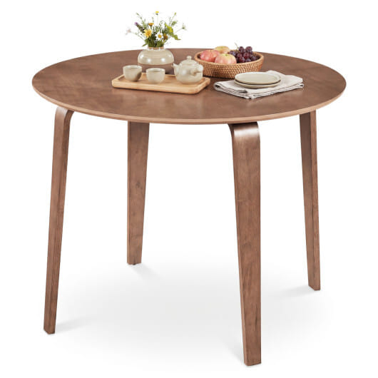 37.5" Round Dining Table with Rubber Wood Legs for Small Space-Natural