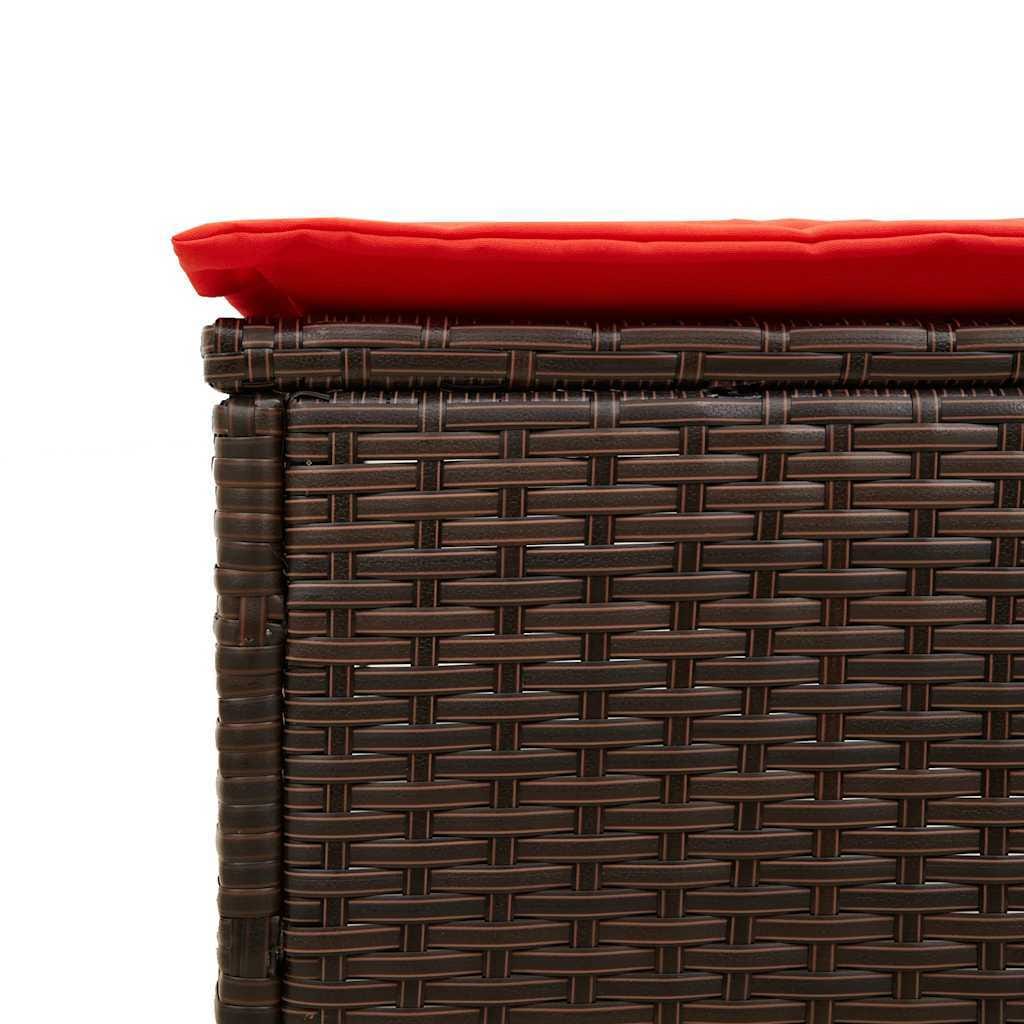 Sun Loungers with Cushions 2 pcs Brown Poly Rattan